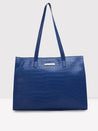 Caprese Westwood Medium Tote Croco Faux Leather For Women Navy