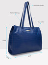 Caprese Westwood Medium Tote Croco Faux Leather For Women Navy