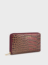 Caprese Miranda Zip Around Wallet Large Croco Burgundy