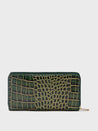 Caprese Miranda Zip Around Wallet Large Croco Green