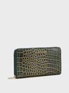 Caprese Miranda Zip Around Wallet Large Croco Green