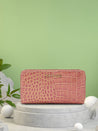 Caprese Miranda Zip Around Wallet Large Croco Pink